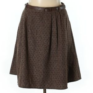 MODCLOTH a-line brown polka dot skirt